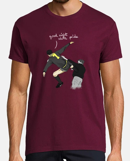 T-shirt t shirt h - good night white pride, eric cantona kick