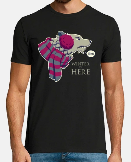 Tee-shirt t-shirt hiver est ici loup stark