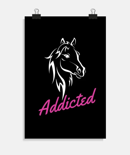 Poster t-shirt horse addicted 4 equitazione
