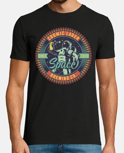 T-shirt t-shirt humour astronauta bere birra nello spazio