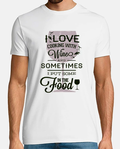 T-shirt t-shirt i love cucinare con il wine