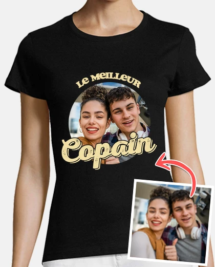 Tee-shirt t-shirt le meilleur copain photo personnalisable