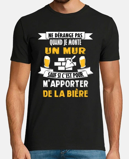 Tee-shirt T-shirt maçon bière humour homme