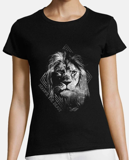 Tee-shirt t-shirt manches courtes - galaxy lion silver - deviens la bête