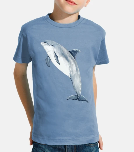 Abbigliamento t-shirt manica corta blu tursiope ragazzo