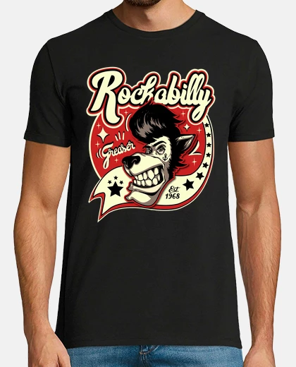 Tee-shirt t-shirt musique rockabilly 1968 graisseur rock n roll rockers vintage des années 60