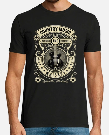 T-shirt Donna Country Music Vintage Nashville Tennessee - Grigio Scuro, Taglia L, Grafica Rock Band