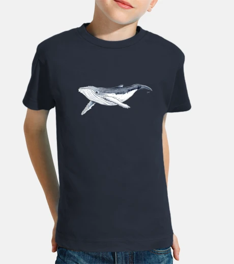 Abbigliamento t-shirt neonato balena yubarta - ragazzo corta - a maniche marina