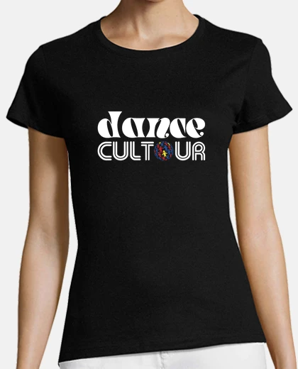 T-shirt T-shirt nera con logo bianco classico danceCULTOUR