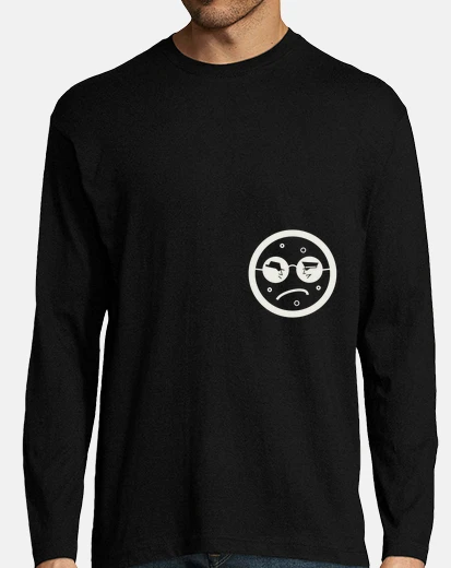 T-shirt t shirt nera uni TP logo circolare bianco sinistra centrale