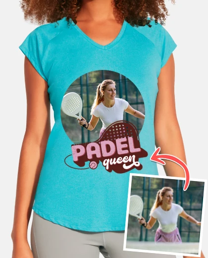 t-shirt padel queen avec photo personnalisable