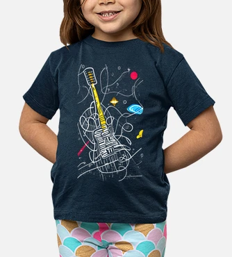 T shirt bambino per bambini con chitarra elet. tostadora