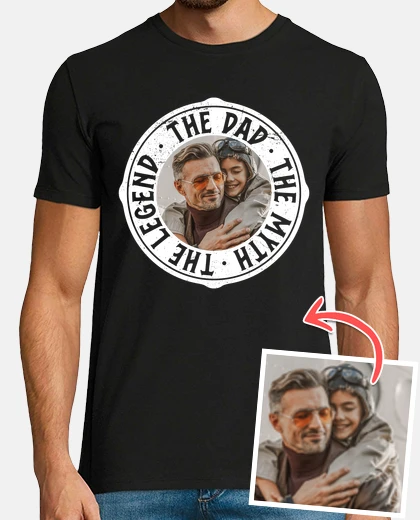 t-shirt photo personnalisable le papa le mythe la légende