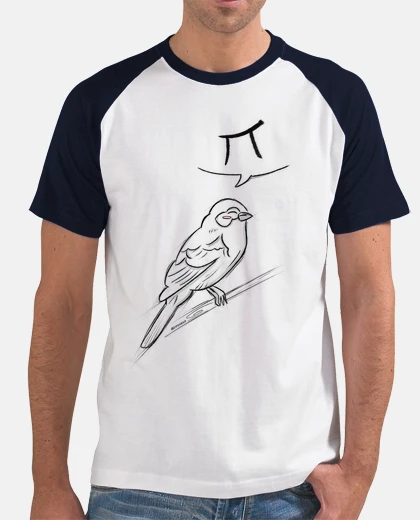 Tee-shirt t-shirt pi, blanc et bleu marine