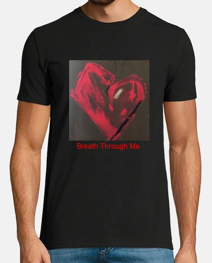 T-shirt T-Shirt &quot;Breath Through me&quot; Uomo, manica corta, nera, qualit&agrave; premium