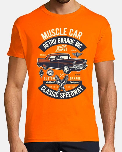 Tee-shirt t-shirt rétro muscle car vintage 1981 garage 80s voitures mécanicien