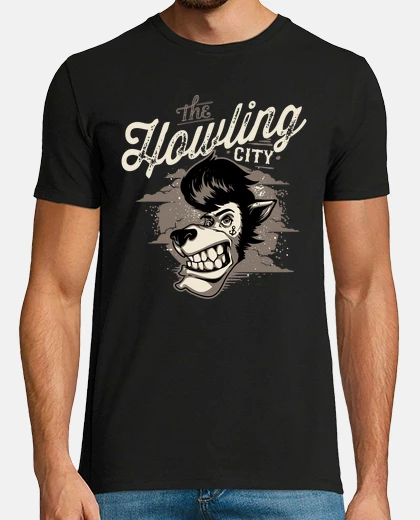 T-shirt t-shirt rock musica rockabilly lupo rocker ingrassatore rock and roll rocker