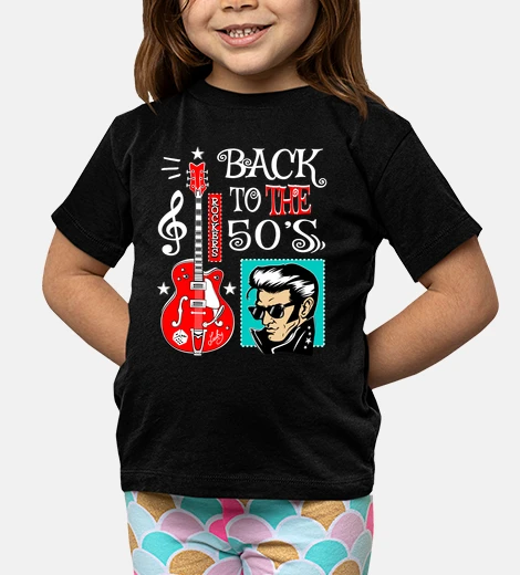 Abbigliamento t-shirt rock n roll party rocker chitarra rockabilly musica vintage anni &#39;50