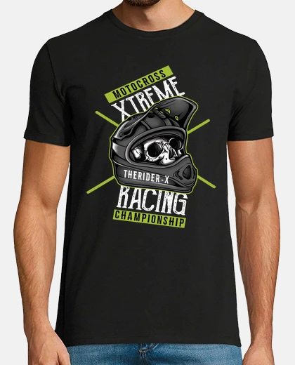 T-shirt t-shirt sport skull motocross teschi corsa moto