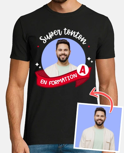t-shirt super tonton en formation photo personnalisable