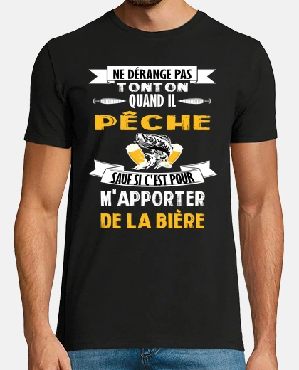 Tee-shirt T-shirt tonton pêcheur humour bière