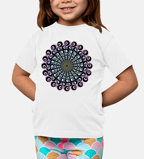 Vêtements t-shirt unisexe arc-en-ciel mandala, manches courtes, blanc