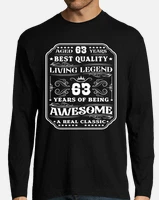 T-Shirt Compleanno 63 Anni Fashwork - Idea Regalo Divertente Uomo/Donna - 100% Cotone, Taglia XXL