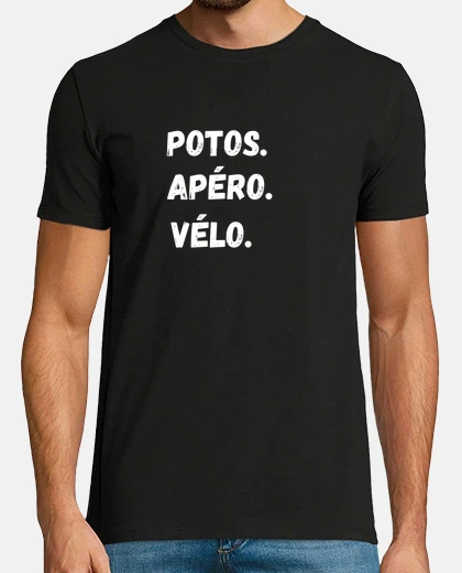 Tee-shirt t-shirt vélo humour, apéro, amis, idée cadeau cycliste