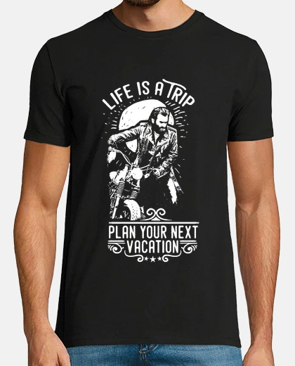 Tee-shirt t-shirt vintage bikers: life a trip planifiez vos prochaines vacances