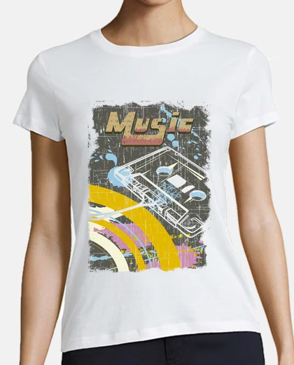 T-shirt t-shirt vintage degli anni '80 la musica vintage cassette