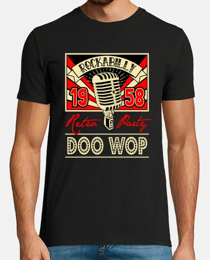 T-shirt t-shirt vintage doo wop music 1958 rockabilly vintage usa rock and roll anni &#39;50