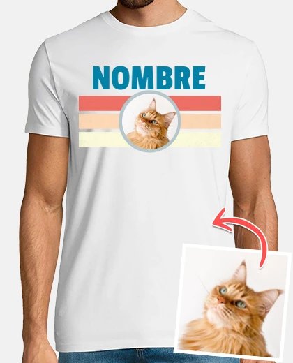 t-shirt with warm lines and customizable text and photo