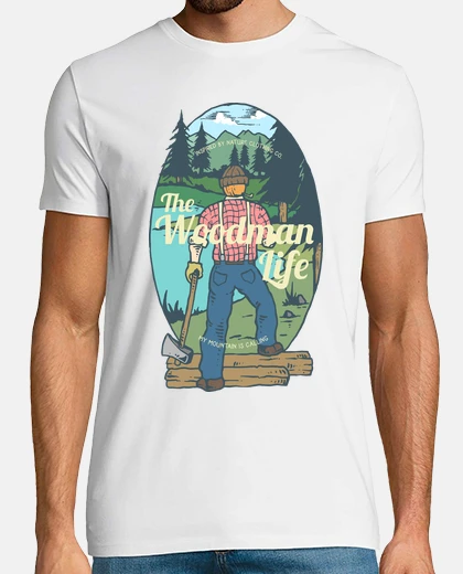 T-shirt t-shirt woodcutter forest montagne vintage
