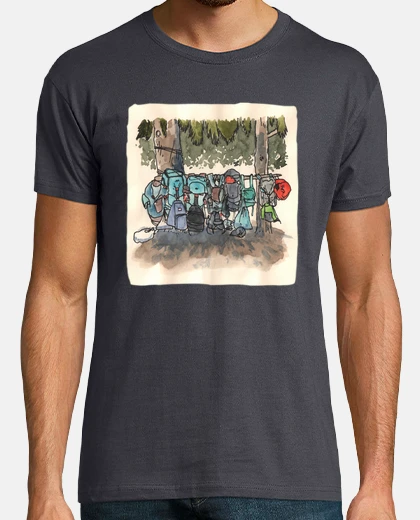 T-shirt t-shirt zaino in spalla acquerello