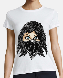 t-shirt - t-shirt face girl eyes bandana scarf mouth