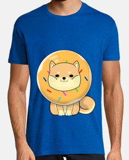 t-shirt a maniche taglio shiba inu