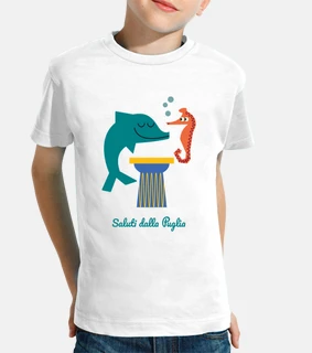 T-shirt bambini unisex con Delfino