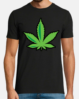 t-shirt basic foglia marijuana