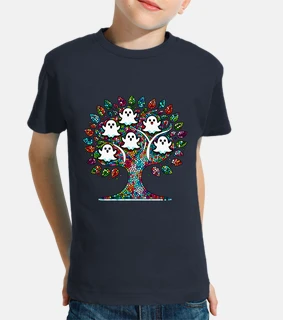 t-shirt con tree fantasma in mosaico