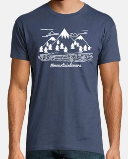 t-shirt de dessin de montagne heureuse. amoureux de la montagne