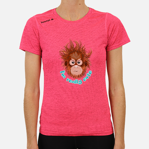 t-shirt fitness ella, orang-outan rose 001 mignon
