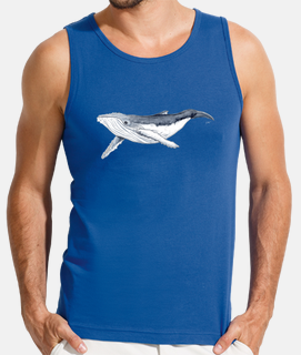 t-shirt neonato balena yubarta - uomo, senza maniche, blu royal