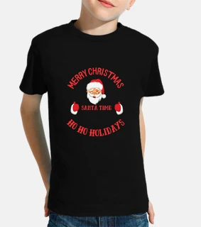 t-shirt per bambini buon natale ho ho vacanze santa time