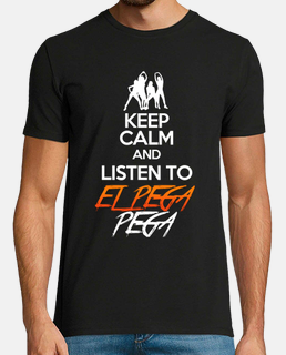T-shirt uomo nera con logo KEEP CALM AND LISTEN TO EL PEGA PEGA