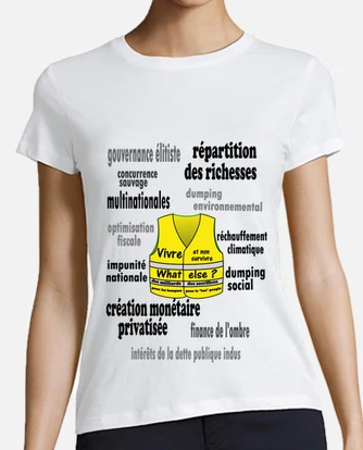 Tee shirt t shirt gilet jaune femme tostadora