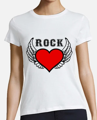 t shirt rock heart red wings