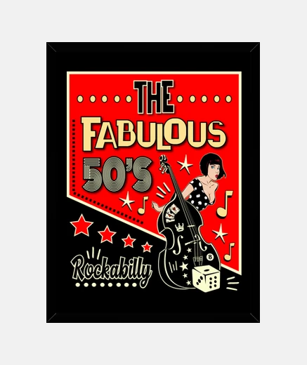 Cadre table de rock pin rockabilly up retro vintage rock and roll rockers