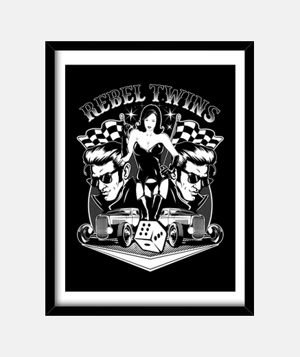 Cadre table rock rockers rockabilly cru up rock and roll hotrod rebelle