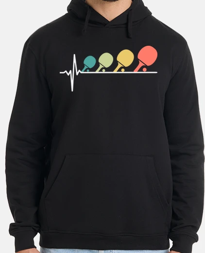 Hoodie table tennis heartbeat retro