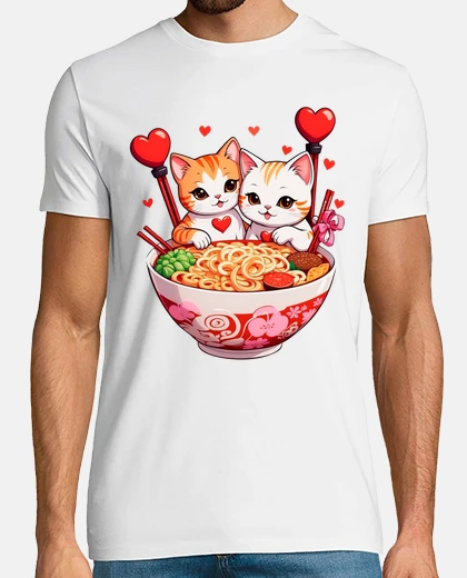 T-shirt Tagliatelle a forma di cuore di ramen d